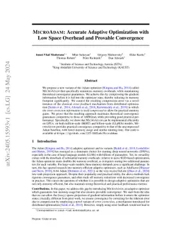 MicroAdam: Accurate Adaptive Optimization with Low Space Overhead and
  Provable Convergence