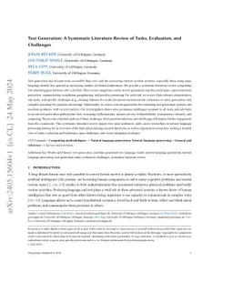 Text Generation: A Systematic Literature Review of Tasks, Evaluation,
  and Challenges