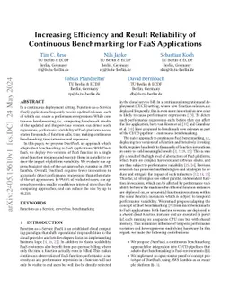 Increasing Efficiency and Result Reliability of Continuous Benchmarking
  for FaaS Applications