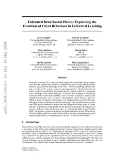 Federated Behavioural Planes: Explaining the Evolution of Client Behaviour in Federated Learning