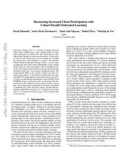Harnessing Increased Client Participation with Cohort-Parallel Federated Learning