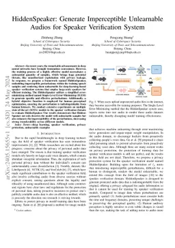 HiddenSpeaker: Generate Imperceptible Unlearnable Audios for Speaker
  Verification System