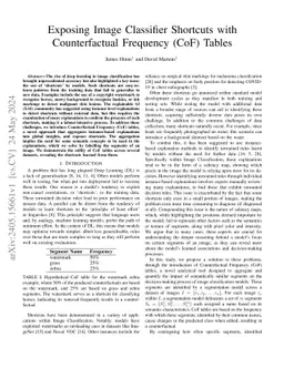 Exposing Image Classifier Shortcuts with Counterfactual Frequency (CoF) Tables