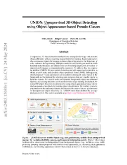 UNION: Unsupervised 3D Object Detection using Object Appearance-based Pseudo-Classes