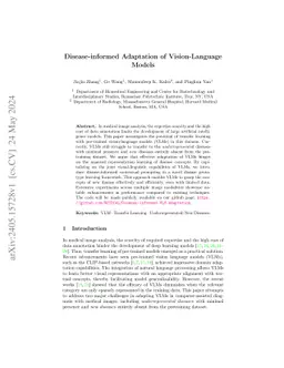 Disease-informed Adaptation of Vision-Language Models