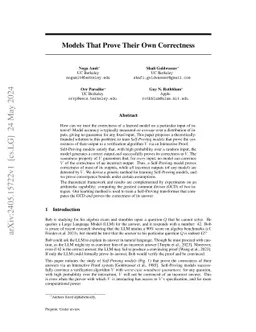 Models That Prove Their Own Correctness