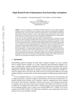 Single-Round Proofs of Quantumness from Knowledge Assumptions