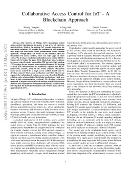 Collaborative Access Control for IoT -- A Blockchain Approach