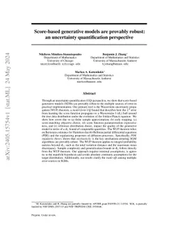 Score-based generative models are provably robust: an uncertainty
  quantification perspective