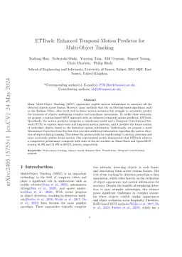ETTrack: Enhanced Temporal Motion Predictor for Multi-Object Tracking