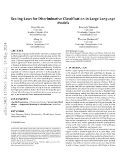Scaling Laws for Discriminative Classification in Large Language Models