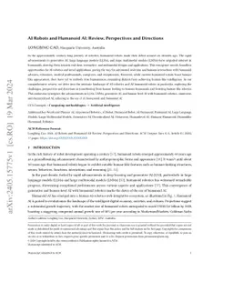 Humanoid Robots and Humanoid AI: Review, Perspectives and Directions