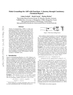 Finite Groundings for ASP with Functions: A Journey through Consistency
