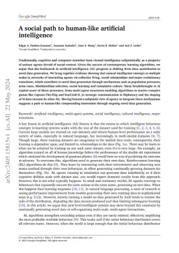 A social path to human-like artificial intelligence