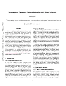 Rethinking the Elementary Function Fusion for Single-Image Dehazing
