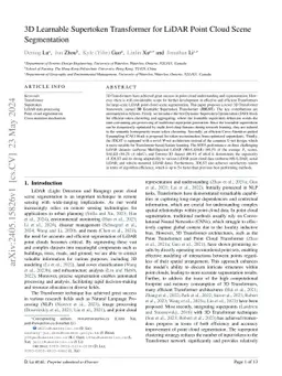 3D Learnable Supertoken Transformer for LiDAR Point Cloud Scene
  Segmentation