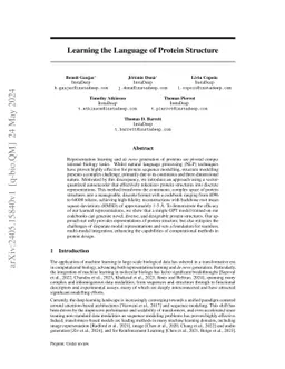 Learning the Language of Protein Structure