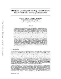 LLS: Local Learning Rule for Deep Neural Networks Inspired by Neural
  Activity Synchronization