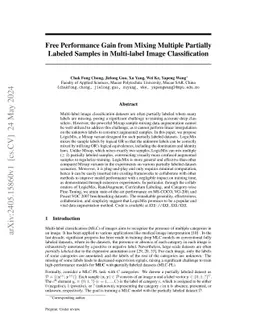 Free Performance Gain from Mixing Multiple Partially Labeled Samples in
  Multi-label Image Classification