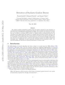 Derivatives of Stochastic Gradient Descent