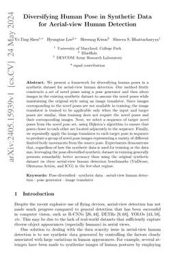Diversifying Human Pose in Synthetic Data for Aerial-view Human Detection