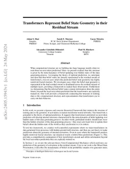 Transformers represent belief state geometry in their residual stream