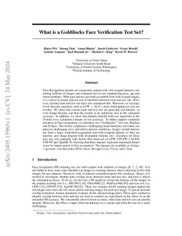 Goldilocks Test Sets for Face Verification