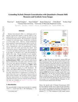 Grounding Stylistic Domain Generalization with Quantitative Domain Shift
  Measures and Synthetic Scene Images