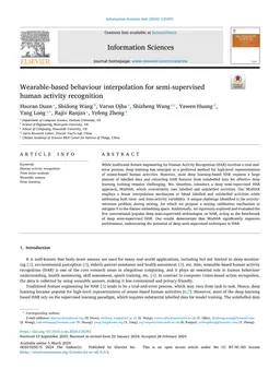 Wearable-based behaviour interpolation for semi-supervised human
  activity recognition