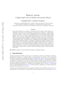 Robust width: A lightweight and certifiable adversarial defense