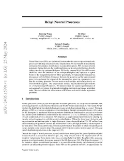 Rényi Neural Processes