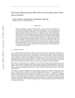 Feature Protection For Out-of-distribution Generalization