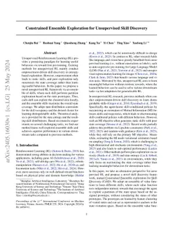 Constrained Ensemble Exploration for Unsupervised Skill Discovery
