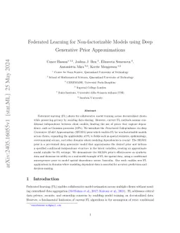 Federated Learning for Non-factorizable Models using Deep Generative
  Prior Approximations