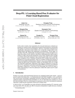Deep-PE: A Learning-Based Pose Evaluator for Point Cloud Registration