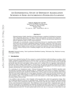 An Experimental Study of Different Aggregation Schemes in
  Semi-Asynchronous Federated Learning