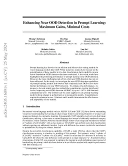 Enhancing Near OOD Detection in Prompt Learning: Maximum Gains, Minimal
  Costs