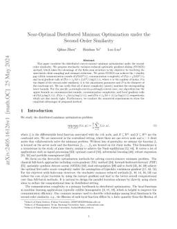 Near-Optimal Distributed Minimax Optimization under the Second-Order
  Similarity