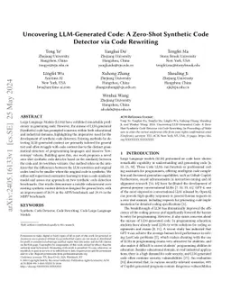 Uncovering LLM-Generated Code: A Zero-Shot Synthetic Code Detector via
  Code Rewriting