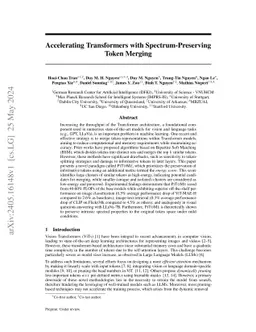 Accelerating Transformers with Spectrum-Preserving Token Merging