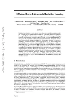 Diffusion-Reward Adversarial Imitation Learning
