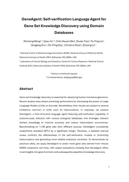 GeneAgent: Self-verification Language Agent for Gene Set Knowledge
  Discovery using Domain Databases