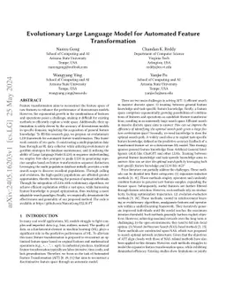 Evolutionary Large Language Model for Automated Feature Transformation