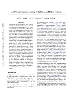 Local Causal Structure Learning in the Presence of Latent Variables