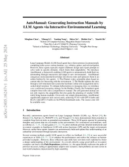 AutoManual: Generating Instruction Manuals by LLM Agents via Interactive
  Environmental Learning