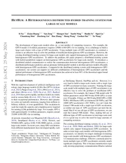 HetHub: A Heterogeneous distributed hybrid training system for
  large-scale models