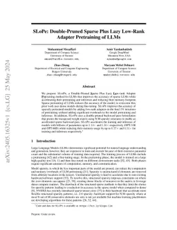 SLoPe: Double-Pruned Sparse Plus Lazy Low-Rank Adapter Pretraining of LLMs
