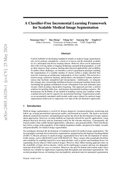 A Classifier-Free Incremental Learning Framework for Scalable Medical
  Image Segmentation
