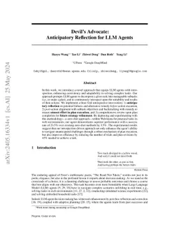 Devil's Advocate: Anticipatory Reflection for LLM Agents