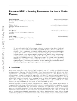 RoboArm-NMP: a Learning Environment for Neural Motion Planning